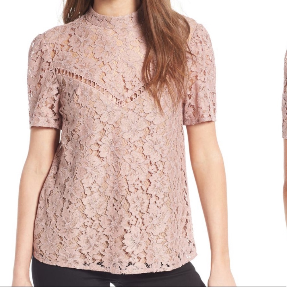 WAYF Greyson lace top in rose
